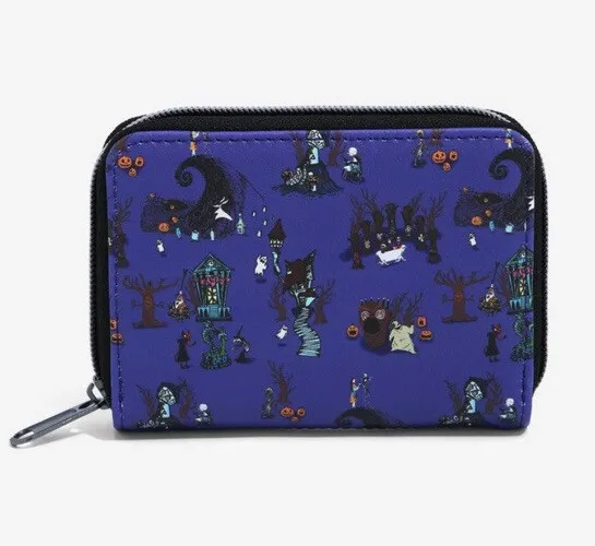 Loungefly Disney Nightmare Before Christmas Halloweentown Mini Wallet NEW