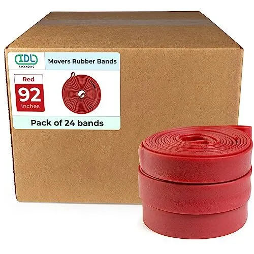 92" Strong, Elastic & Flexible Rubber Bands, Pack of 24, Red - 2X Elasticity,...