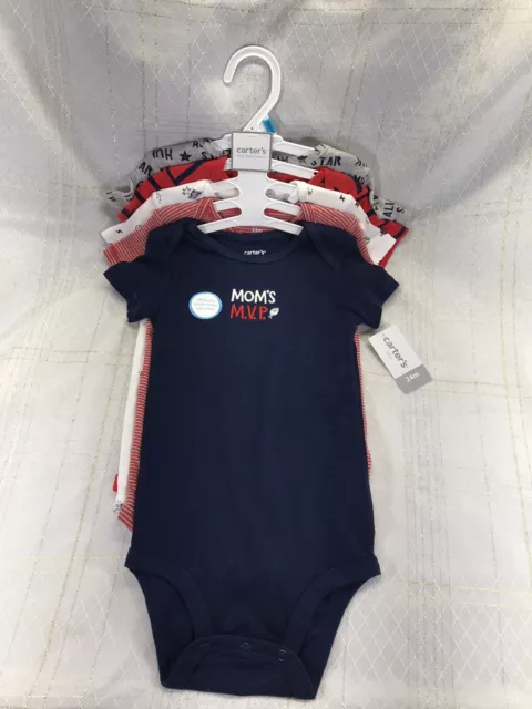 Carters Infant Baby Boys 5pk Cute Little All-Star Bodysuits 24 mo. MVP Sports