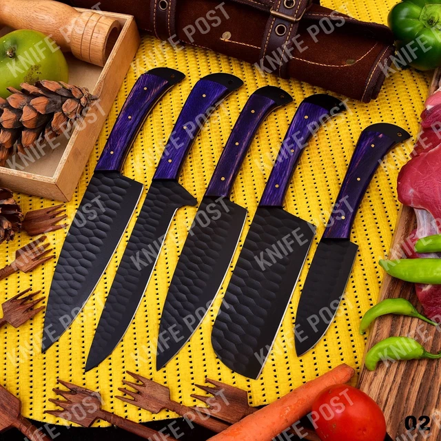 Custom Handmade Damascus Steel Chef Knife Set Kitchen Knives Chef Set Cutlary Custom Handmade Damascus Steel Chef Knife Set Kitchen Knives Chef Set Cutlary