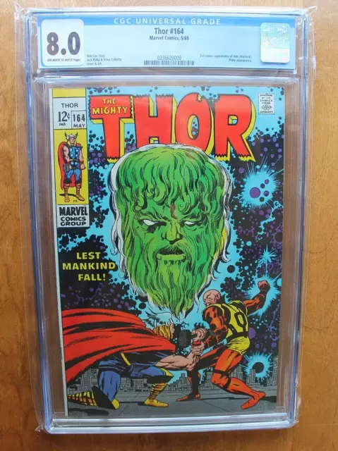 1969 The Mighty Thor #164 CGC Graded 8.0 Marvel Comic Book FREE SHIPPING! (G5) 2