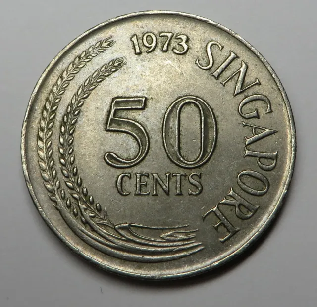 Singapore 50 Cents 1973 Copper-Nickel KM#5 aUNC
