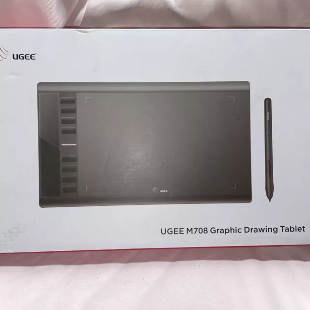 UGEE M708 Graphics Tablet, 10 x 6 Inch Large Drawing Tablet, 8192 (0-15)