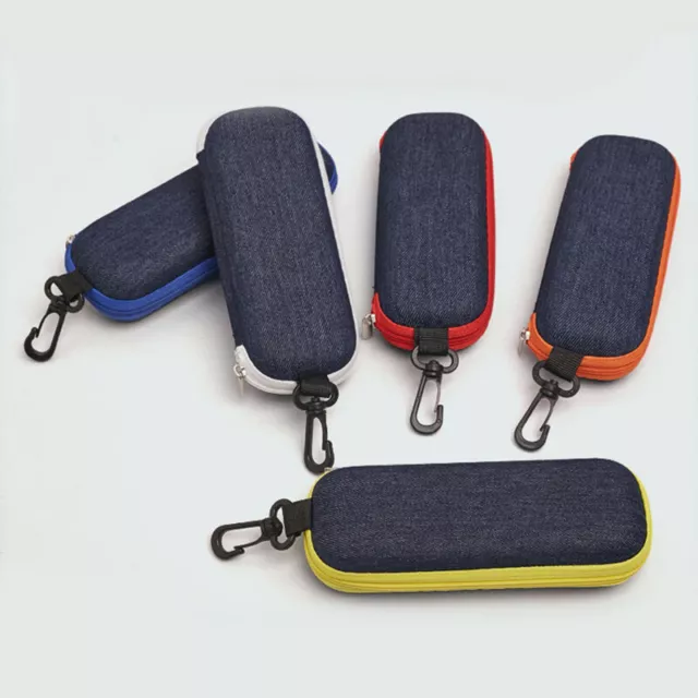 Portable Sunglasses Eyeglasses Case Zipper Hard Shell Box Clip Black Cases DIY