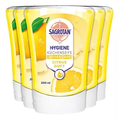 Sagrotan No-Touch Nachfüller Küchenseife Citrus – 5 x 250 ml Vorteilspack