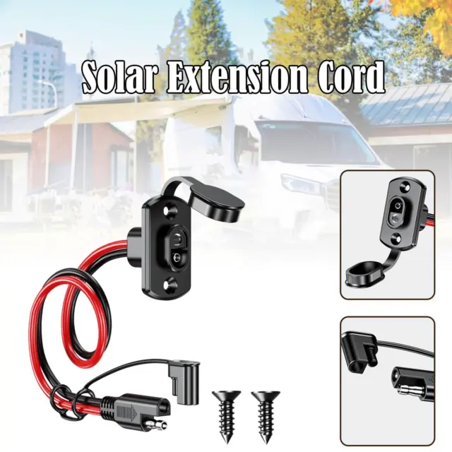 Car Battery Extension Tender SAE Power Automotive Panel Connector Cables Solar