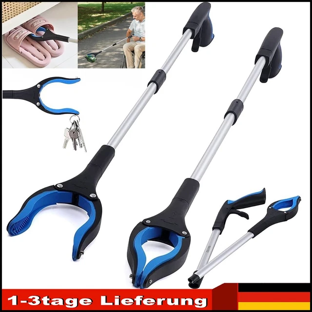 Greifzange Müllzange 2 Stück 2er Set Greifzange Mit 360°-Drehkopf & Magnet – 76 Cm Lang, 150 G Leicht, Bis 1000 G Tragkraft, Für Senioren, Kinder, Müllsammeln & Metallteile