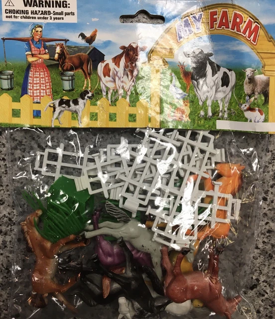 CHILDRENS FARM PLAYSET Complete With Animal Figurines, Creative Play ...