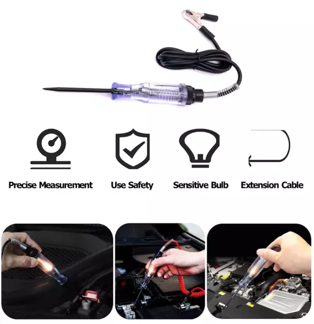 Test Light Car Circuit Tester Probe Voltage Continuity Tester Car DC 12V 6V -NEW