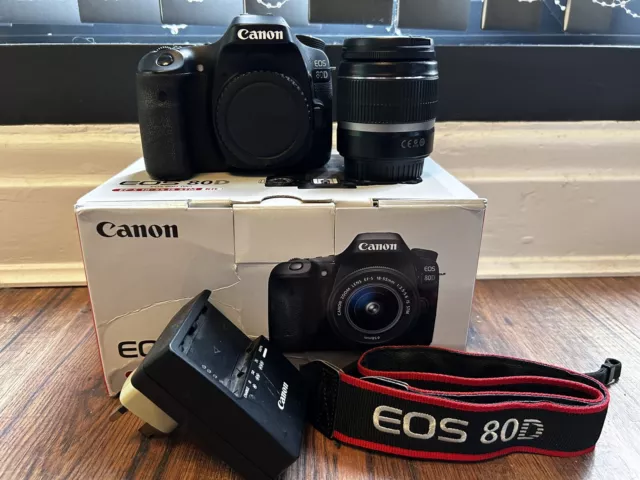 Canon EOS 80D 24.2MP Digital SLR Camera with EF-S 18-55mm IS STM Lens - Black