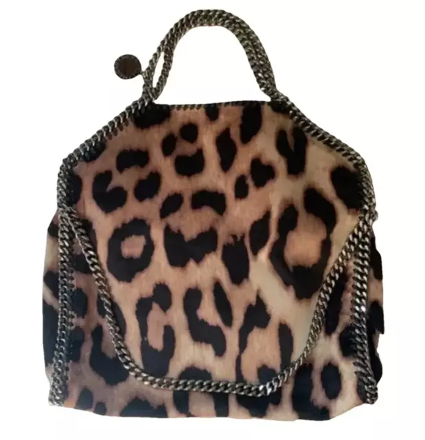 Stella McCartney "Falabella" Three Chain Leopard Fold Over Tote Bag