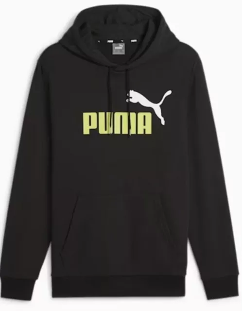 Felpa uomo Puma ess+2 big logo in cotone colore nero disp. in tg. S - M - L - XL