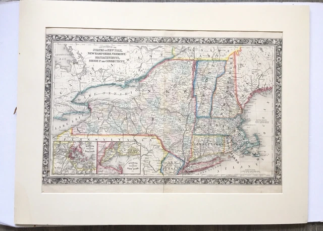 ANTIQUE 1860 A Mitchell Map W Williams - Antique 1860 A Mitchell Map W Williams Philadelphia.webp