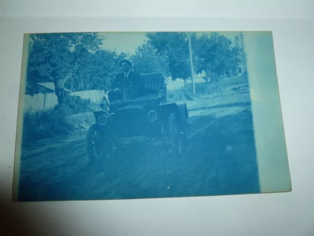 Early UNUSED Antique Car Man Driver Postcard Real Photo Posing With Car 2