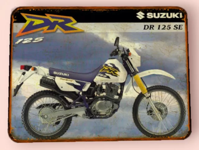 plaque métal vintage Suzuki DR 125 SE