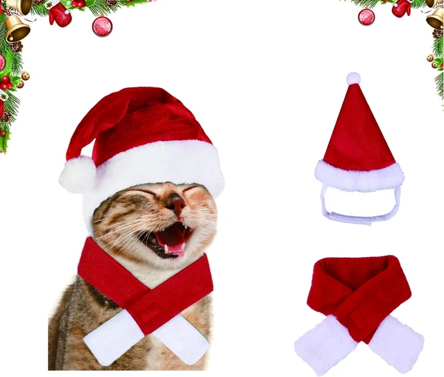 Animale Domestico Regolabile Natale Cappello Santa,Costume Di Natale per Animali