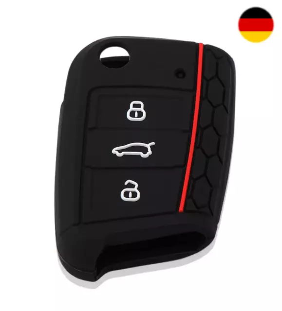 Schlüsselhülle Schwarz Rot VW Golf 7 GTI Passat Skoda Octavia Superb Seat  Leon