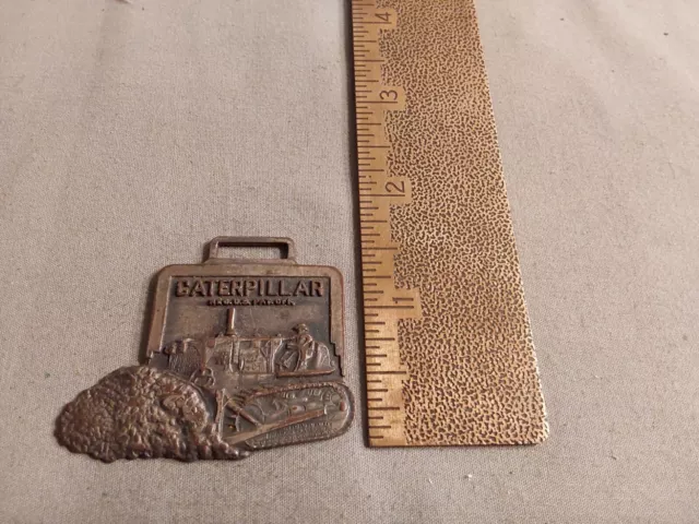 Watch Fob Cat Caterpillar Bulldozer Tractor Pushing Dirt