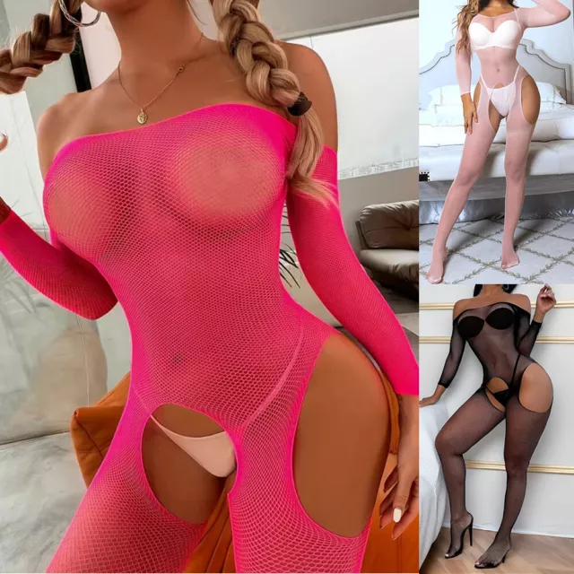 Bodystocking Da Donna Con Apertura Sul Cavallo Intimo Da Notte In Rete ☆