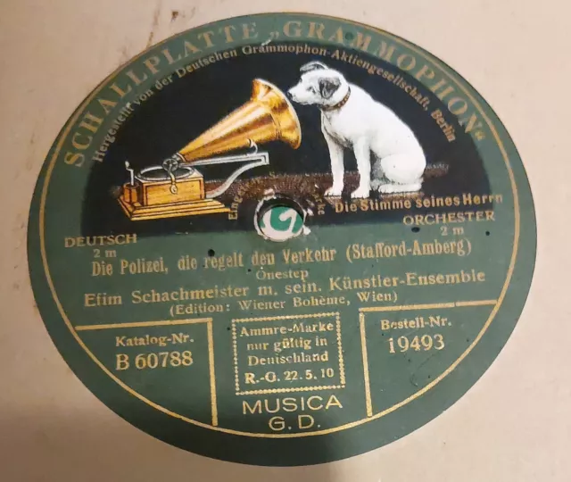 Efim Schachmeister Orchester Grammophon 30 Cm Schellackplatte