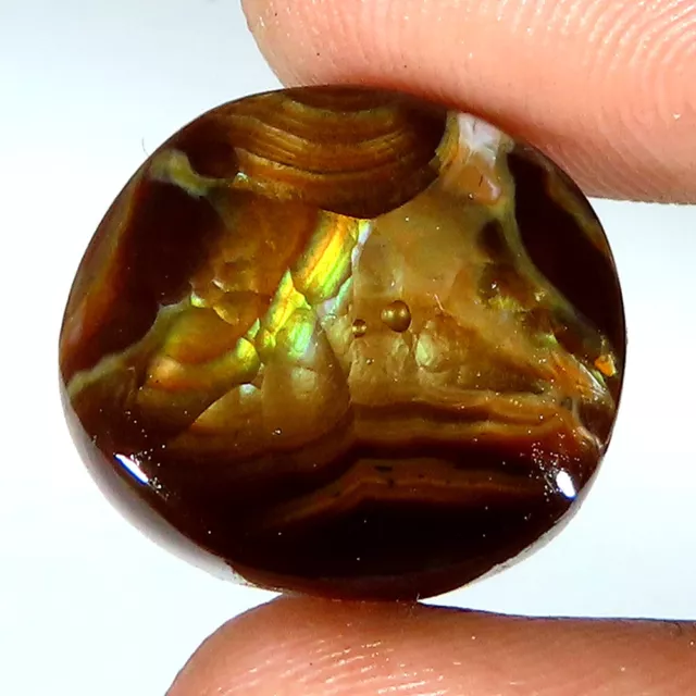 12.30 CTS. Natural Mexican Fire Agate Cabochon (14X16X05 MM SIZE) Loose Gemstone 2