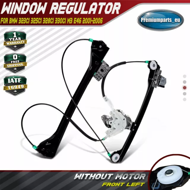 Window Regulator W/o Motor Front Left for BMW E46 1999-2005 Coupe&Convertible