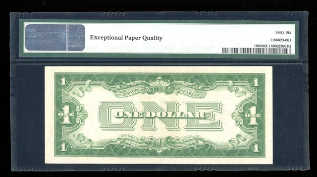 DBR 1928-C Scarce $1 Silver Funnyback Gem Fr. 1603 PMG 66 EPQ Serial G18241702B 2