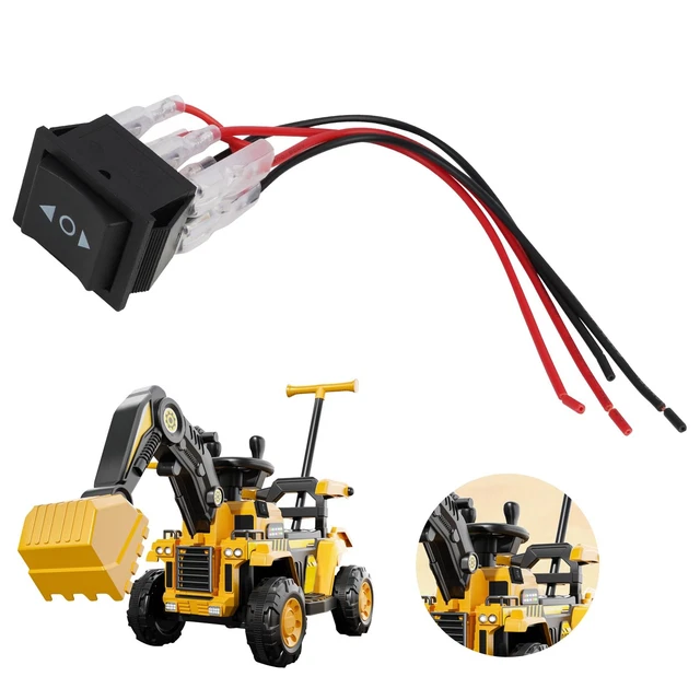 Interrupteur Inverseur De Polarité 12V 10A - 6 Broches 3 Positions Momentané - Pour Moteur CC - Avec Fils Et Notice