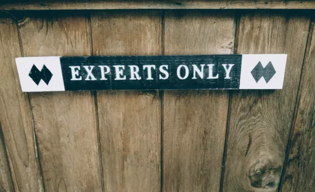 Experts Only Distressed Antique Wooden Ski / Snowboard Sign Home Décor 