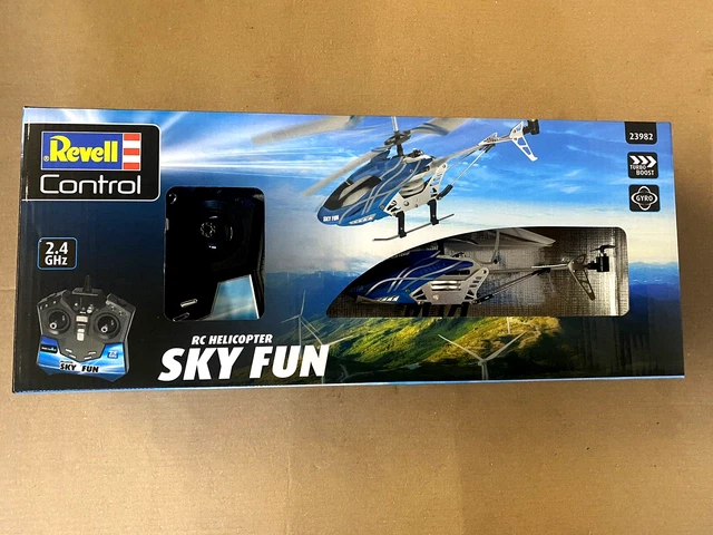 Revell Control – Hélicoptère Radiocommandé Sky Fun, 3 Voies, 2,4 GHz, Gyroscope, LEDs, Livré Avec Pales De Rechange, Idéal Débutant, Dès 15 Ans