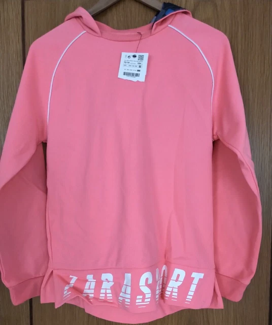 Felpa con cappuccio sportiva ragazze Zara rosa età 13-14 anni - nuovissima con etichette