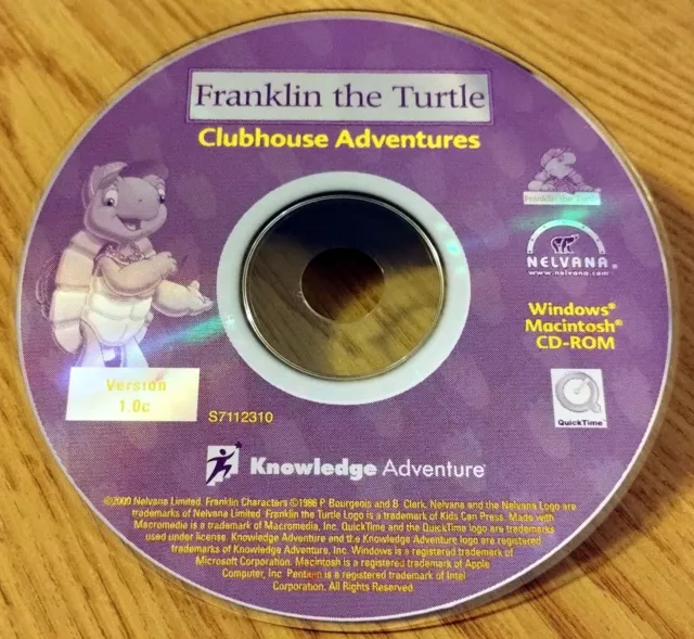Franklin The Turtle - Clubhouse Adventures - PC GAME- FREE POST