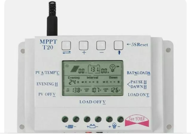 Régulateur de panneau solaire pratique MPPT intelligent LCD 60A 12V/24