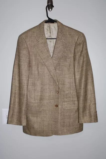 BROWN WEAVE COUNTESS MARA WOOL / SILK / LINEN BLEND SPORT COAT sz 38R jacket