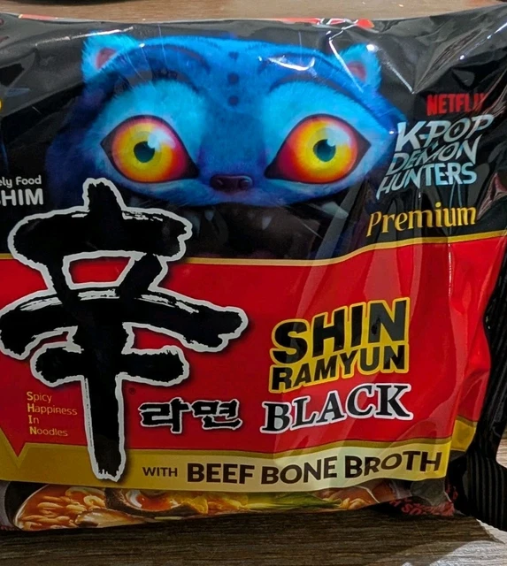 Shin Ramyun Bone 5 PACK KPOP Demon Hunters PREMIUM Shin Ramyun Black Beef Bone Broth ...