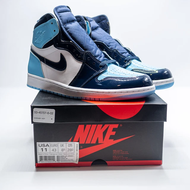 Size 11 - Air Jordan 1 Retro High OG Blue Chill Patent Leather, UNC 2019 Size 11 - Air Jordan 1 Retro High OG Blue Chill Patent Leather, UNC 2019