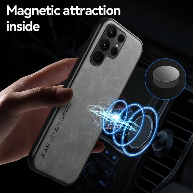 For Samsung Note8 9 10 20 S21 S22 Luxury Magnetic Car Ultra Slim Frame Back Case