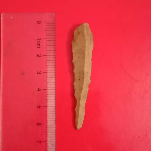 Ancient Age Britain 3000 B.c. Neolithic Flint Carved Leaf-Shaped Arrowhead Stone 2