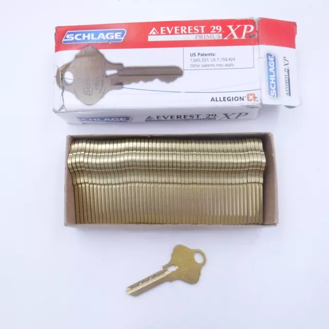 50 Pack Schlage Everest 29 Primus XP Keys Blanks Gold Finish 35-215-XP-EV 468