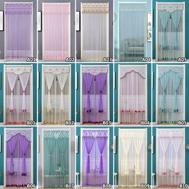 Lace Mesh Anti-mosquito Screen Curtains Door Curtain Panel Bedroom Partition