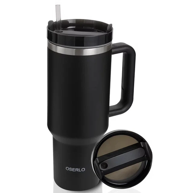 40 oz Tumbler Insulated Stainless Steel Water Bottle Hot Cold Cup with Straw Lid