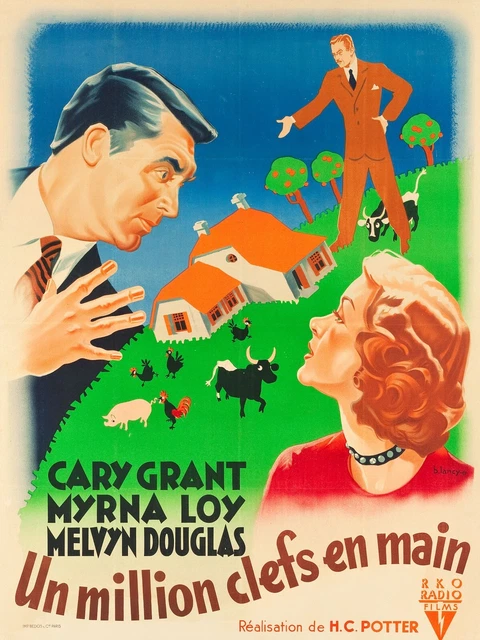 Un Million Clefs En Main, Cary Grant, Repro Affiche De Cinema Vintage (40X60)