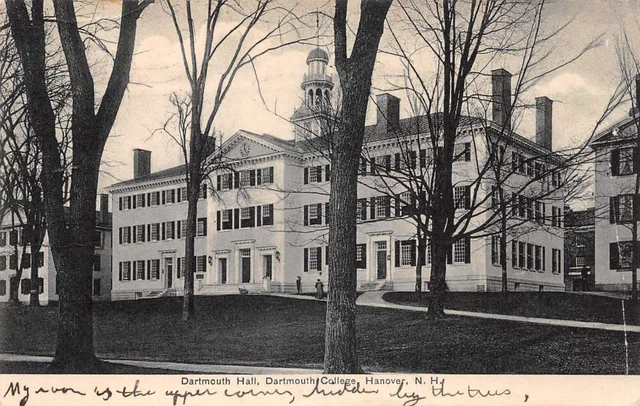 Hanover New Hampshire Dartmouth Hall, Dartmouth College Vintage Postcard TT1465