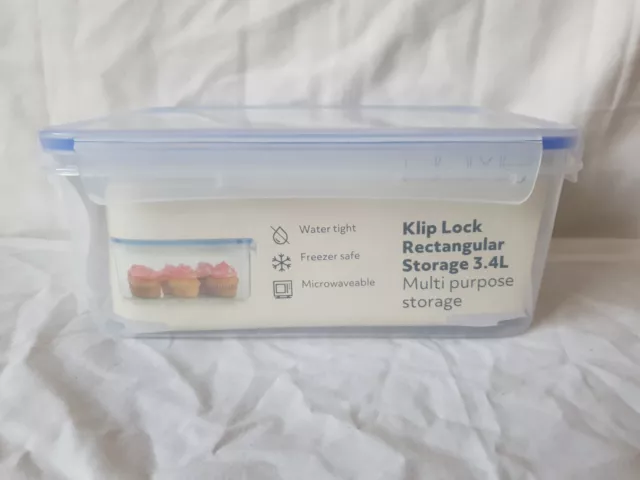 Klip Lock air tight storage rectangular 3.4L container - BNWT