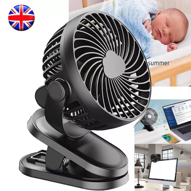 6" USB Desk Clip On Fan Small Air Circulator Portable Cooling Camping Stroller