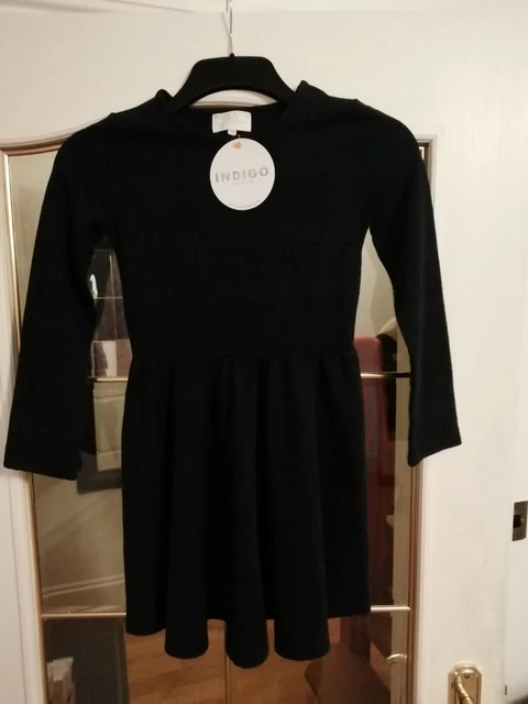 Marks and Spencer M&S Indigo Girls Navy Blue Aztec Design Dress Aged 9-10 years