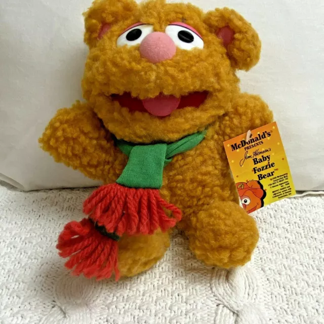 1987/88 Muppets Fozzie Bear Christmas Plush Stuffed Animal 7" McDonalds Tag