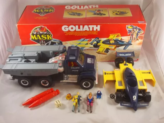 M.A.S.K. MASK Goliath mit 2 Figuren im Originalkarton ovp Kenner vintage 80s rar