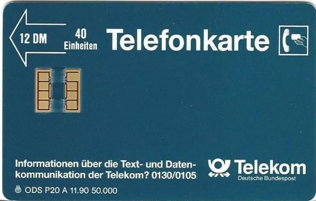 P 20 A 11.90 Mit Teletex, Telefonkarte, DD: 2104, ungebraucht 2