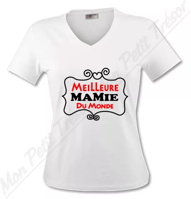 T-shirt Femme Meilleure Mamie du Monde - pour super grand-mère - du S au 2XL